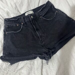Black Denim Cutoff Shorts Abercrombie & Fitch size 4 or 27